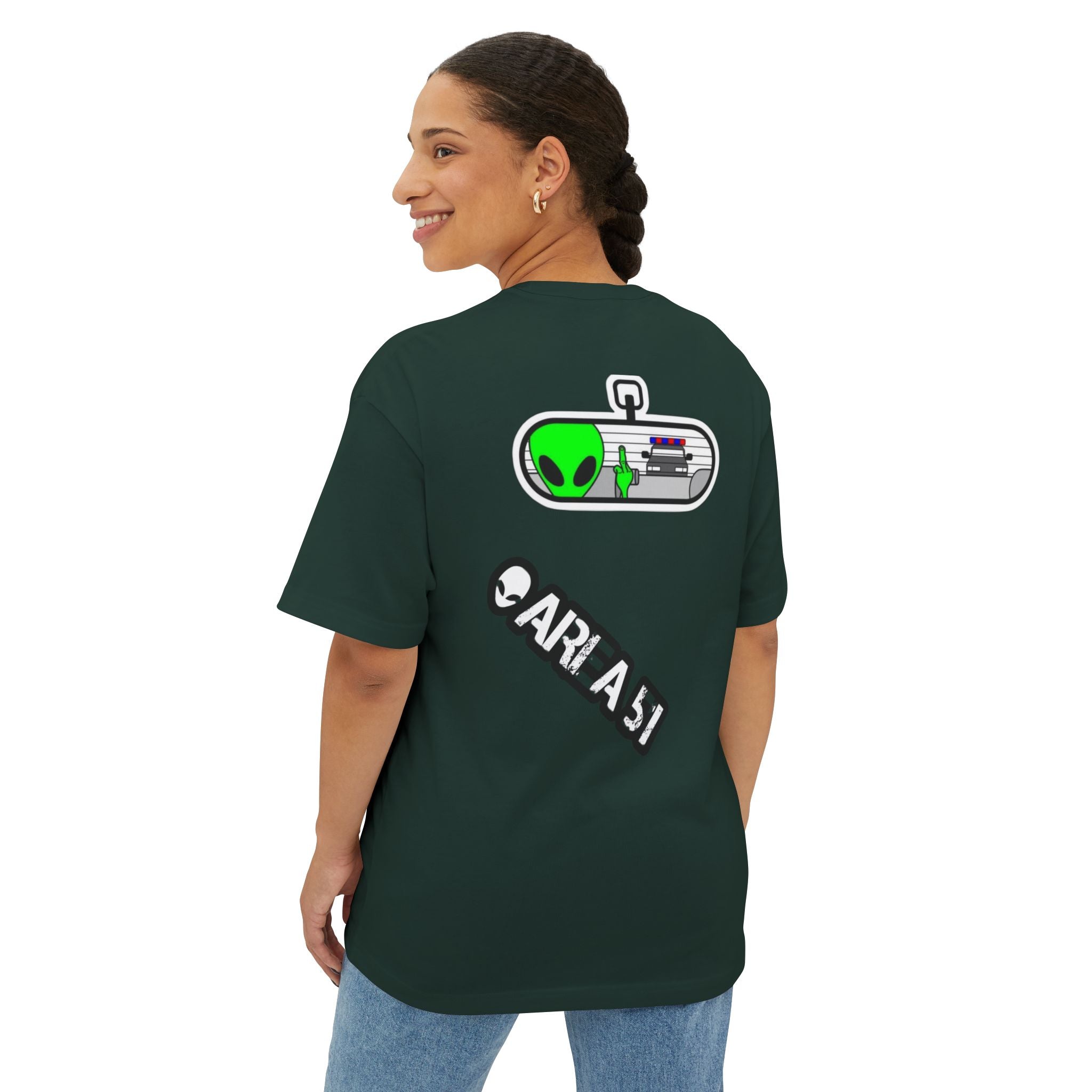 Area 51 Alien Graphic Tee — Oversized Boxy Shirt