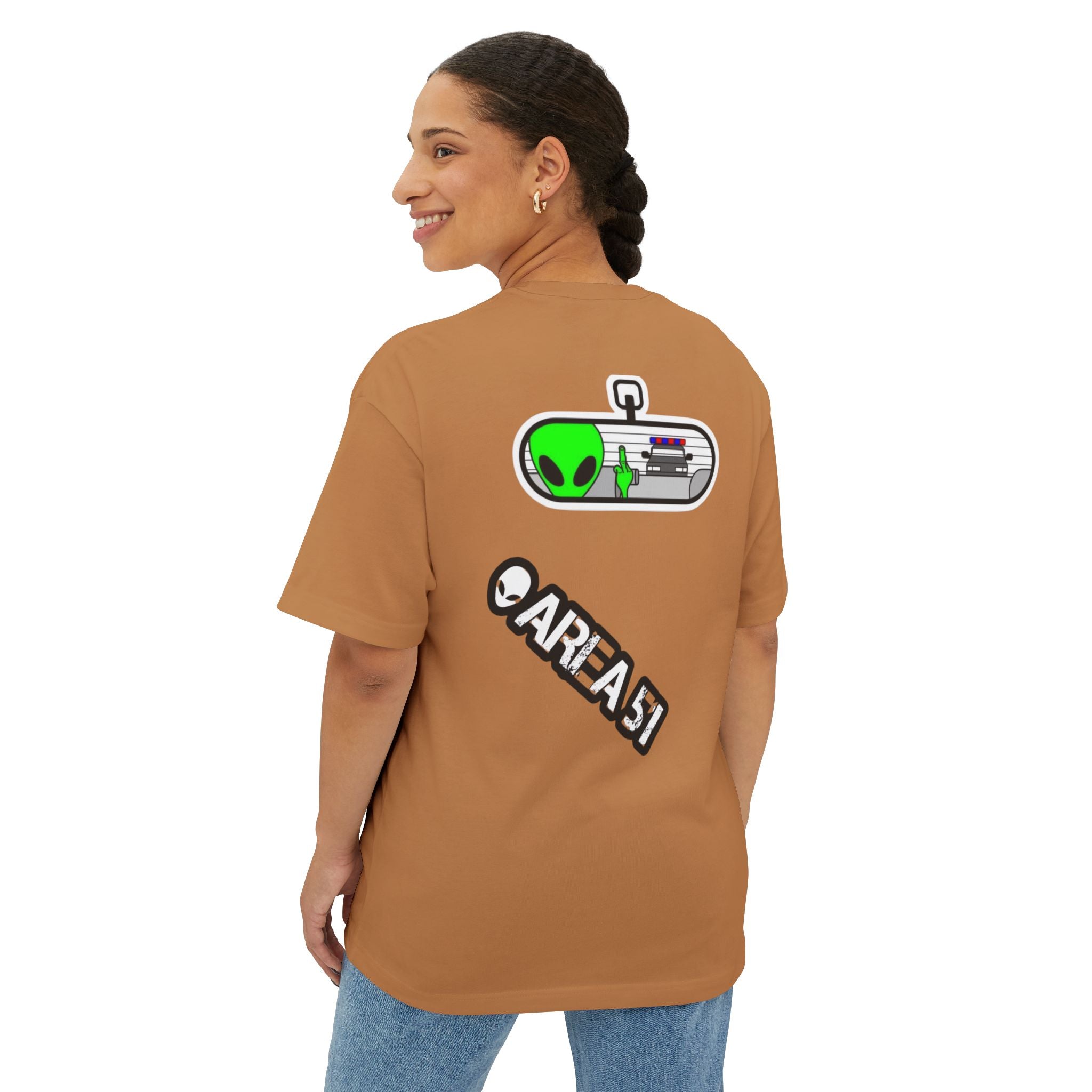 Area 51 Alien Graphic Tee — Oversized Boxy Shirt