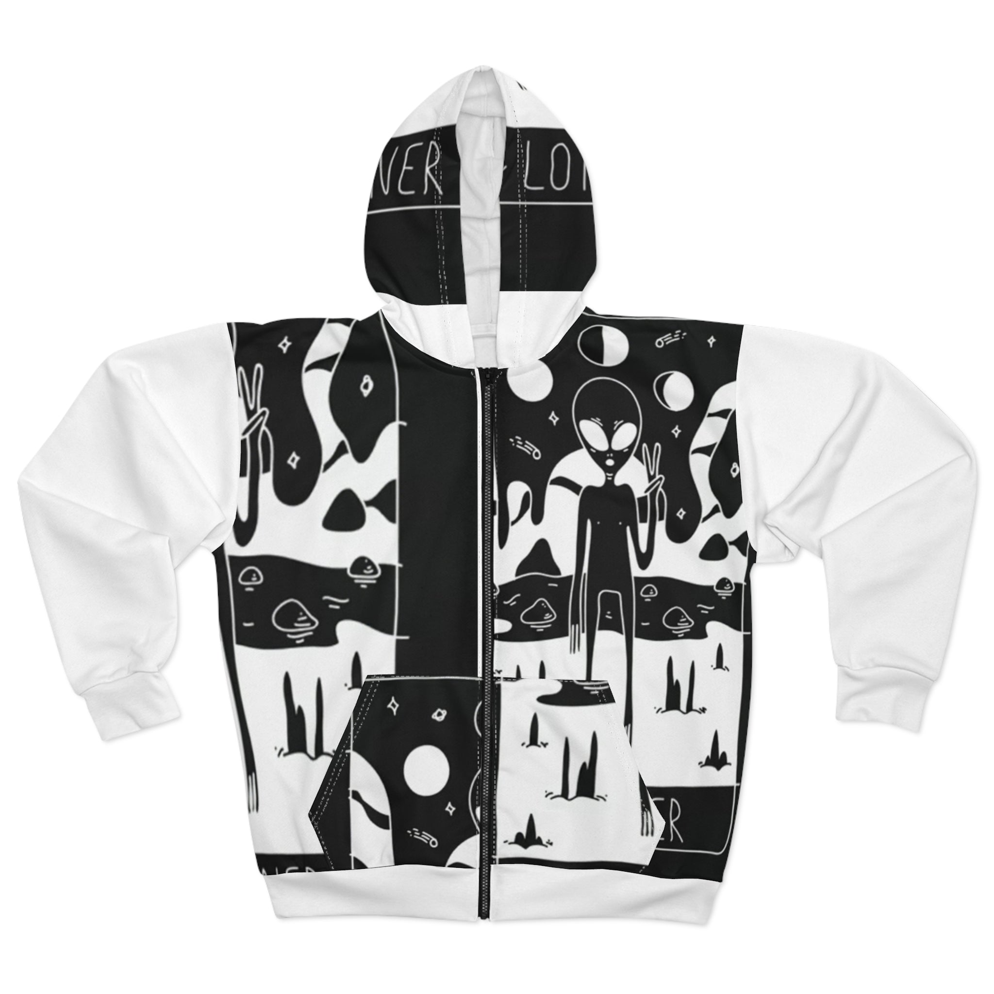 Popular Loners Alien Peace Zip Hoodie