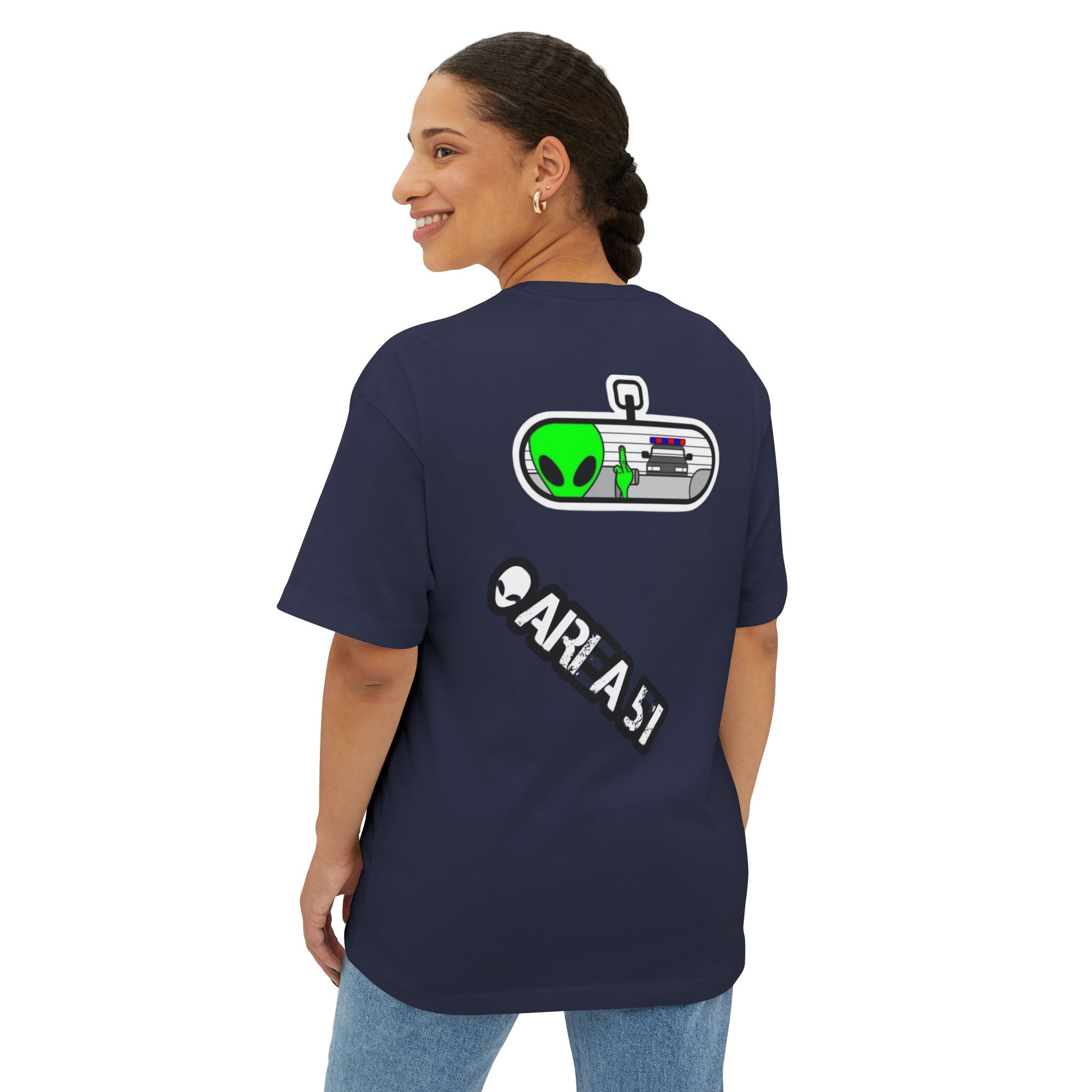 Area 51 Alien Graphic Tee — Oversized Boxy Shirt