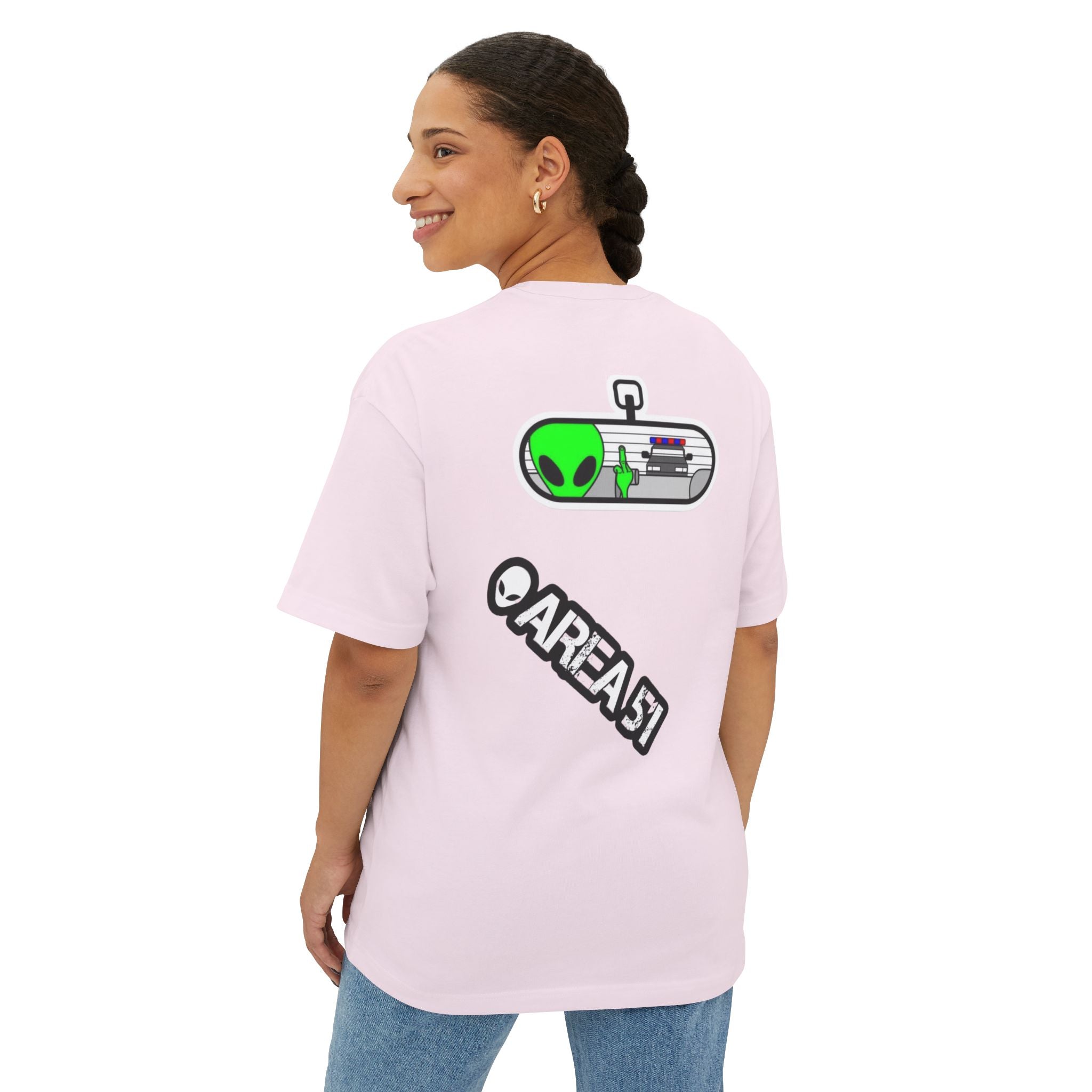 Area 51 Alien Graphic Tee — Oversized Boxy Shirt