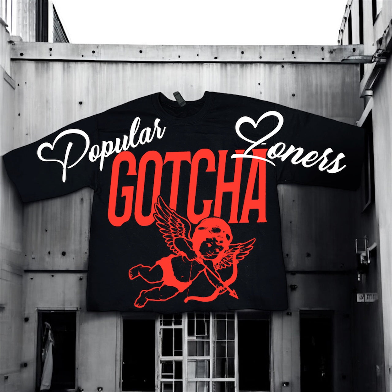 Popular Loners Gotcha Oversized Mid-Length Crewneck Sweater